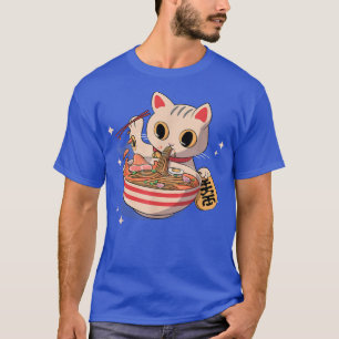 Camiseta Maneki Neko Lucky Kawaii Anime Japonês Cat Ramen 