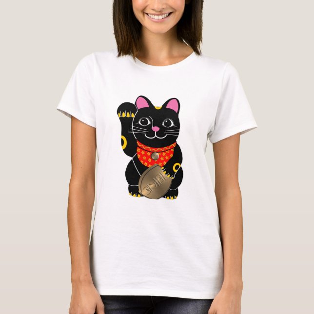 Camiseta Maneki preto Neko (Frente)