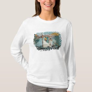 Camiseta Manet Monet em seu estúdio de flutuação, 1874