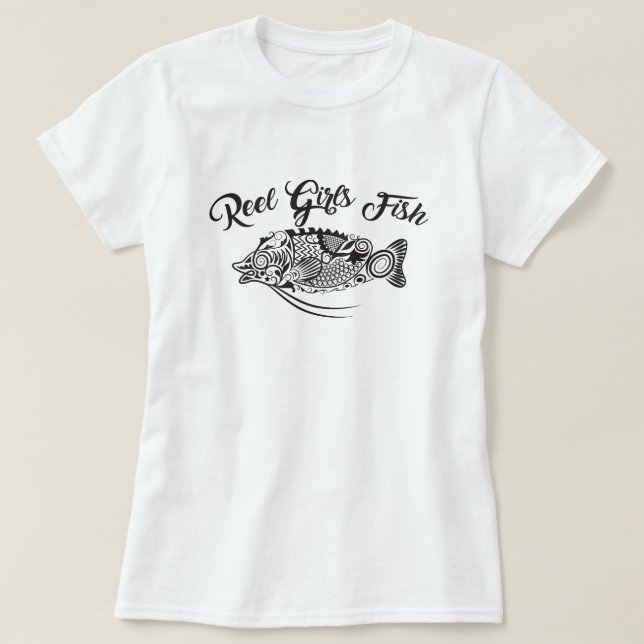 Camiseta Manga 3/4 Raglan Reel Girls Fish Women's (Frente do Design)