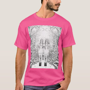 Camiseta Mangá Anime Garota Demônio Beleza Horror engraçado