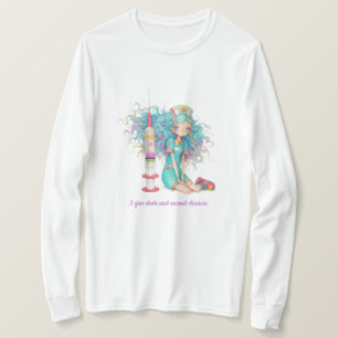 Camiseta Manga Comprida Eu dou injeções e segundas chances.
