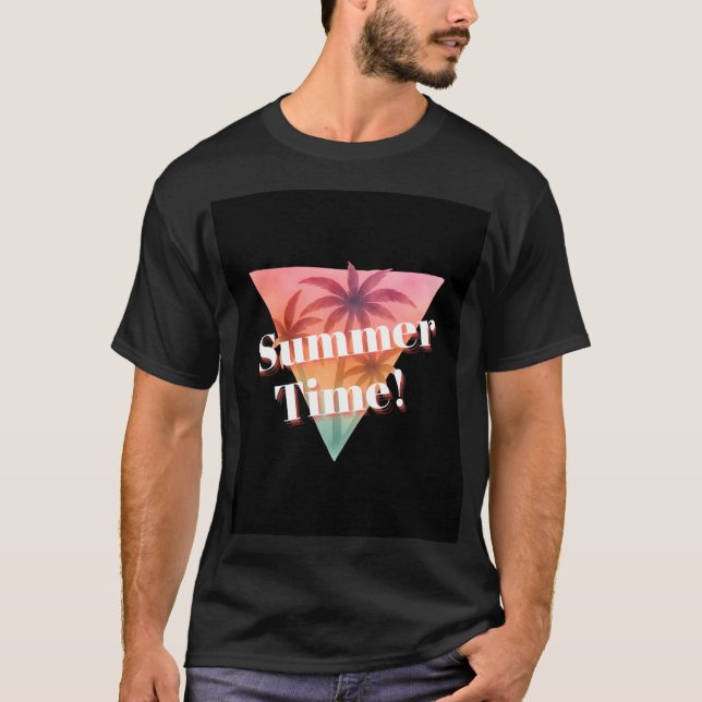 Camiseta manga curta com desenho de verão (Frente)