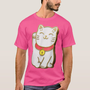 Camiseta Manga Cute Japonês Kawaii Gato Sortudo MenekiNeko