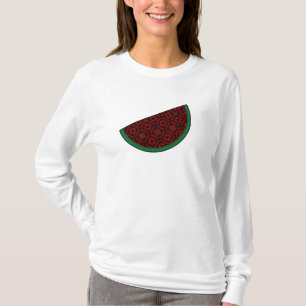 Camiseta Manga de melancia Palestina Bordado tatreez vermel