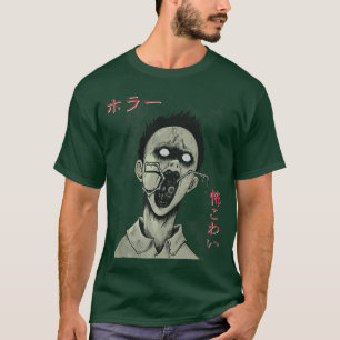 Camiseta Mangá de Terror Japonês Fã de Quadrinhos de Horror