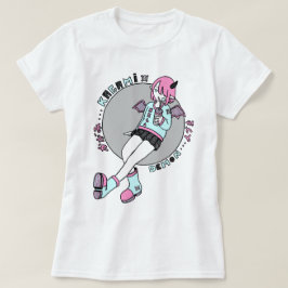 Camiseta manga demónio girl pink