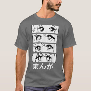 Camiseta Manga em japonês, manga motif Japão, série de rost