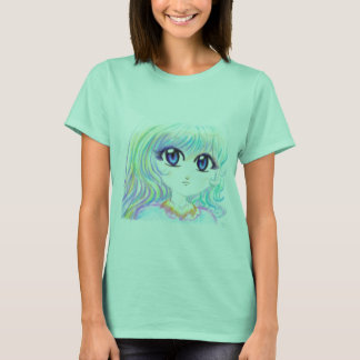 Camiseta Manga Fairy Girl Anime Colorful Rainbow Magic Eyes
