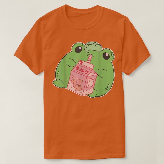 Camiseta Manga Frog Anime Milk Drink Peach Sweet Japan Grap (Frente do Design)