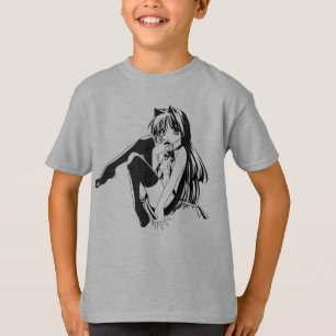 Camiseta Mangá, Gata Neko Garota Felina Kawaii Loli