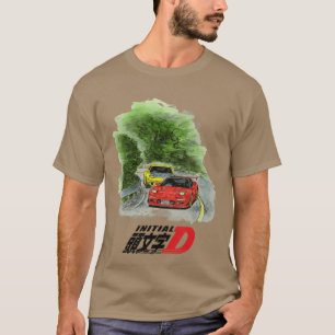 Camiseta Manga Initial D Aquarela Carros Amigos de corrida