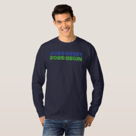 Camiseta Manga Longa 2025:RESET/2026:BEGIN