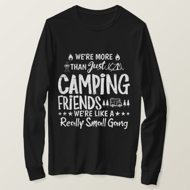Camiseta Manga Longa Amigos Divertidos de Acampame (Frente do Design)