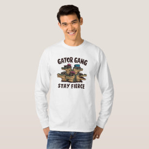 Camiseta Manga Longa Black Bold Gator Gang