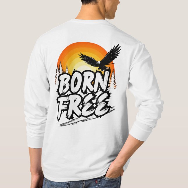 Camiseta Manga Longa Born Free Eagle (Verso)