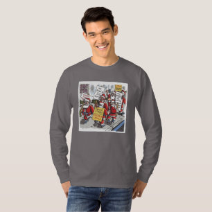 Camiseta manga longa cinza fumaça com estampa do S