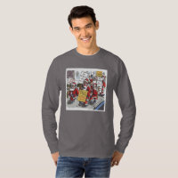Camiseta manga longa cinza fumaça do Santa Strike