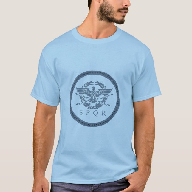 Camiseta Manga Longa Emblema do Império Romano SPQ (Frente)