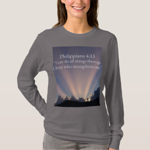 Camiseta Manga Longa Feminina Filipenses 4:13 Cris