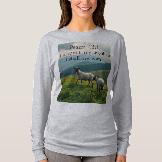 Camiseta Manga Longa Feminina Versículo Bíblico Sa (Frente)