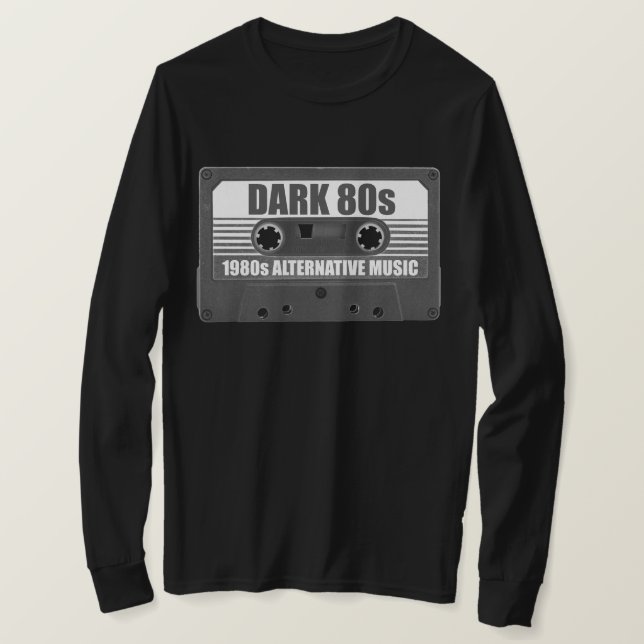 Camiseta Manga Longa Fita Cassete DARK 80s (Frente do Design)