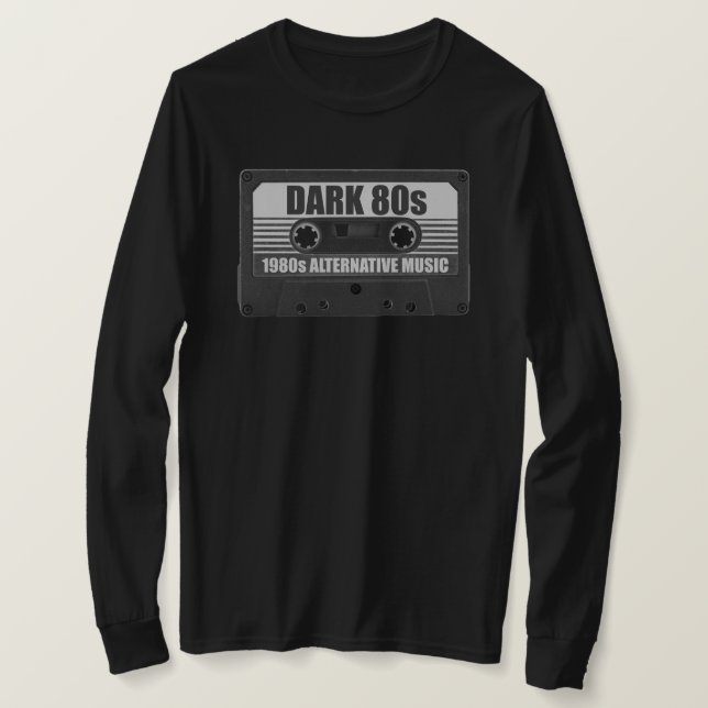 Camiseta Manga Longa Fita Cassete DARK 80s (Frente do Design)