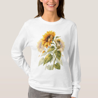 Camiseta Manga Longa Flor de Girassol