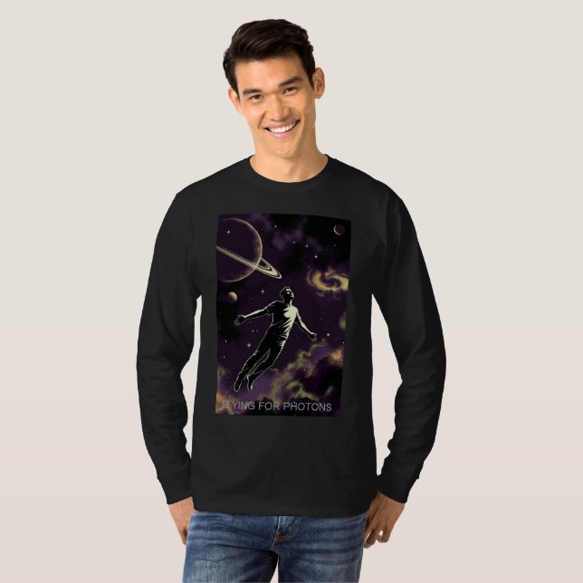 Camiseta manga longa Flying For Photons para homen (Frente Completa)
