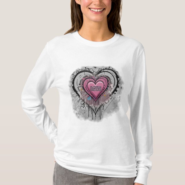 Camiseta manga longa Graffti LOVE (Frente)