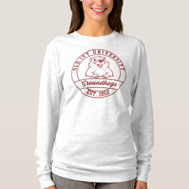 Camiseta Manga Longa Maroon Groundhogs - Feminina (Frente)