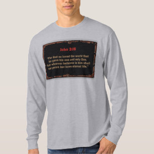 Camiseta Manga Longa Masculina John 3:16 Bíblia