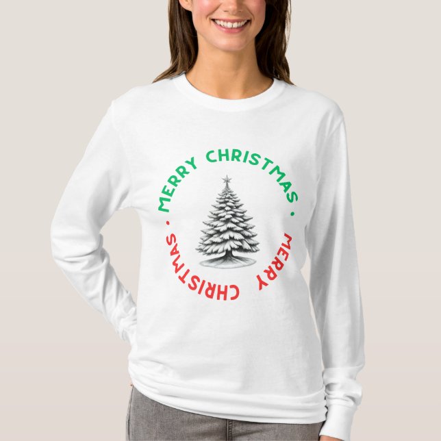 Camiseta Manga Longa Natal Feliz (Frente)
