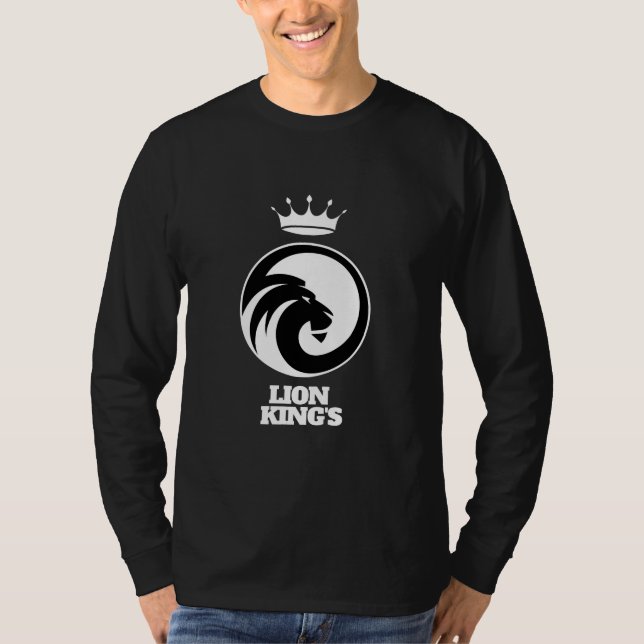 Camiseta Manga Longa Preto e Branco Lion King (Frente)