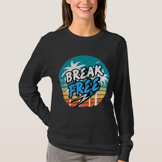 Camiseta Manga Longa Retro Break Free (Frente)