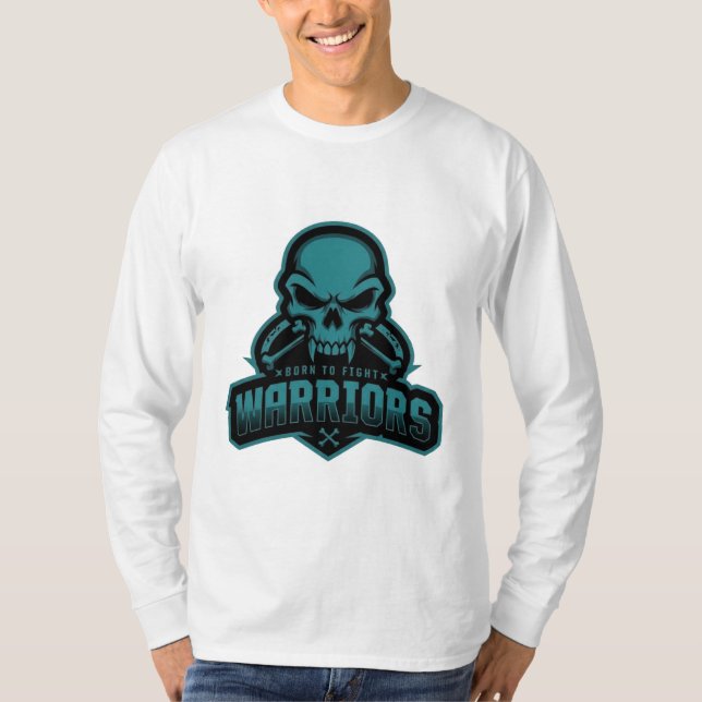Camiseta Manga Longa Skull Warriors Gaming (Frente)