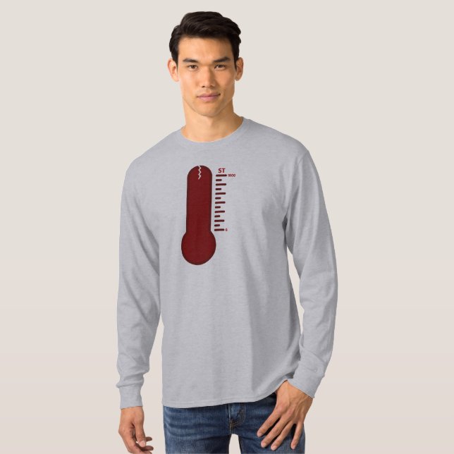 Camiseta Manga Longa Termômetro do Estresse (Frente Completa)