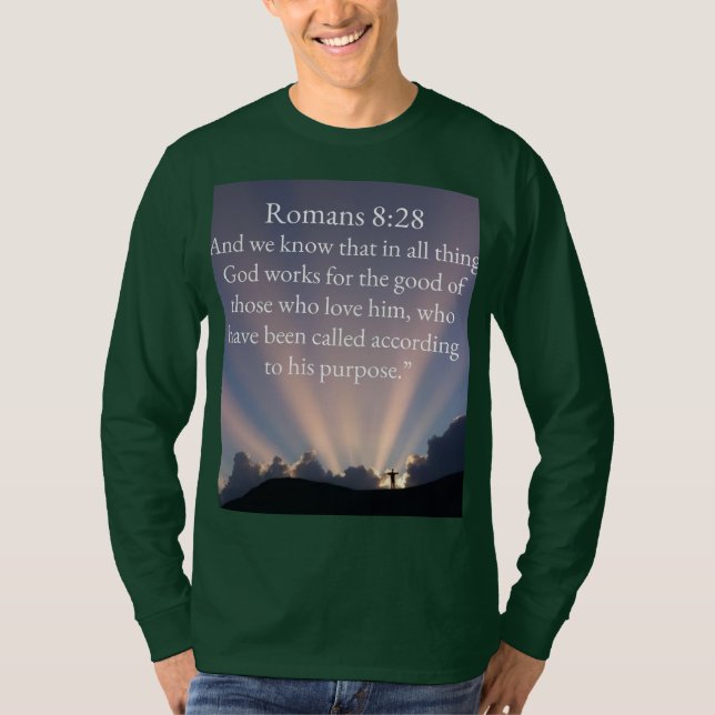 Camiseta Manga Longa Versículo Bíblico Romanos 8:2 (Frente)