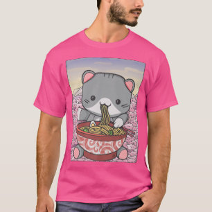 Camiseta Manga Neko Ramen Cat Lover 877