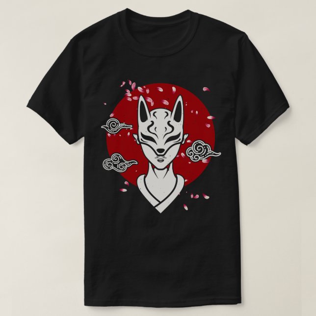 Camiseta Manga Oni Máscara de Mulher Japonesa (Frente do Design)