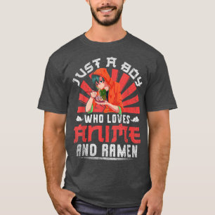 Camiseta Manga Otaku Apenas Um Menino Que Ama Anime E Ramen