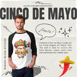 Camiseta Manga Raglan 3/4 Fiesta Cinco de Mayo