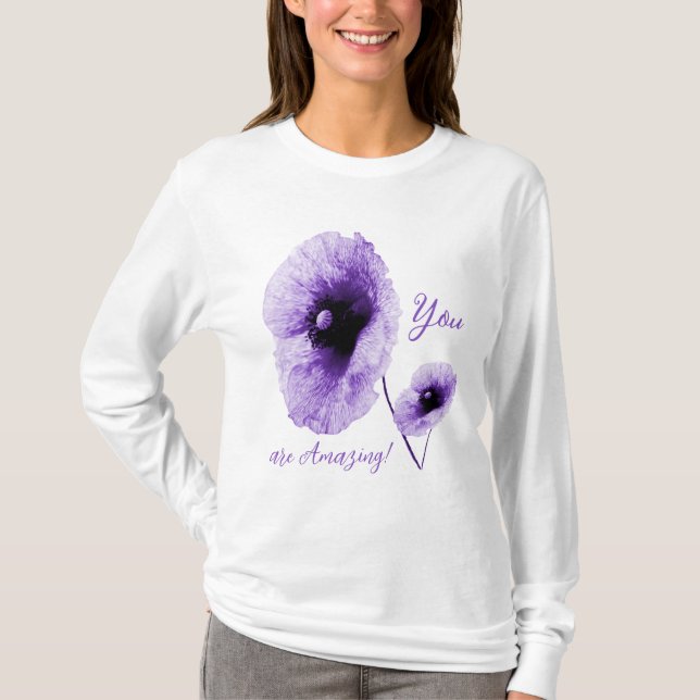 Camiseta Mangas voadoras violetas violetas de longa duração (Frente)