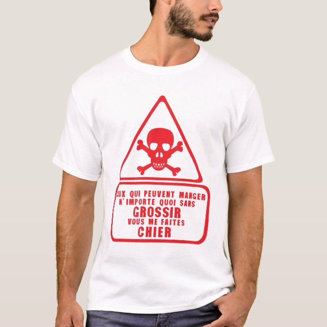 Camiseta mange importe grossir chier citation tete de mort  (Frente)