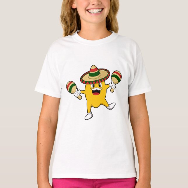 Camiseta Mango como músico com Maraca (Frente)