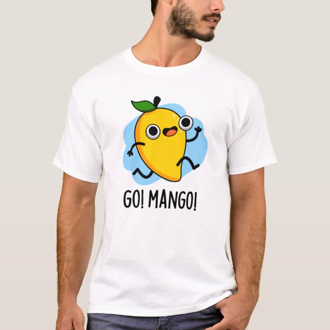 Camiseta Mango Funny Executando Mango Pun (Frente)