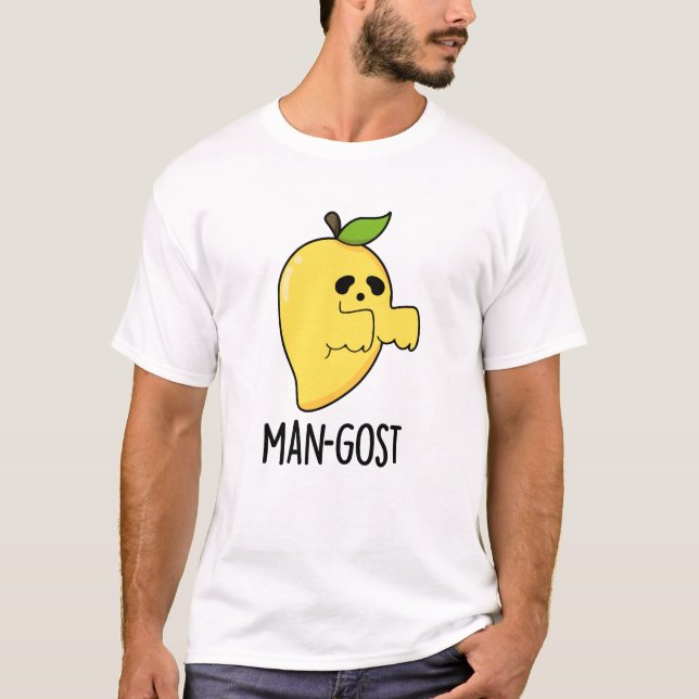 Camiseta Mango Ghost Pun, Dia de as Bruxas engraçado-fantas (Frente)