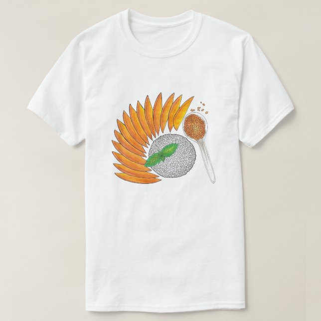 Camiseta Mango Sticky Rice Dessert Thai Comida Cuisine (Frente do Design)