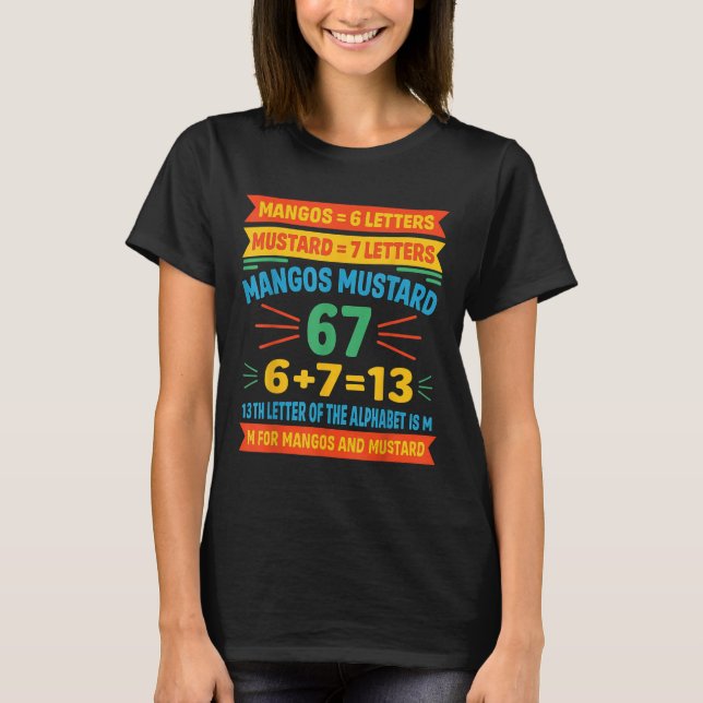 Camiseta Mangos Mustard 67 Tee Funny Alphabet Code M Meme F (Frente)