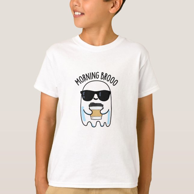 Camiseta Manhã Broo Funny Ghost Coffee Pun (Frente)